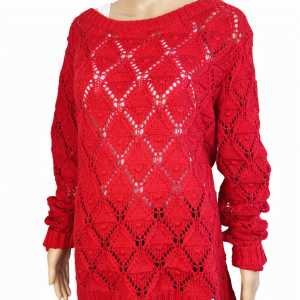 Tommy Hilfiger Trui Rood Opengewerkt Tommy Hilfiger Trui Rood Opengewerkt