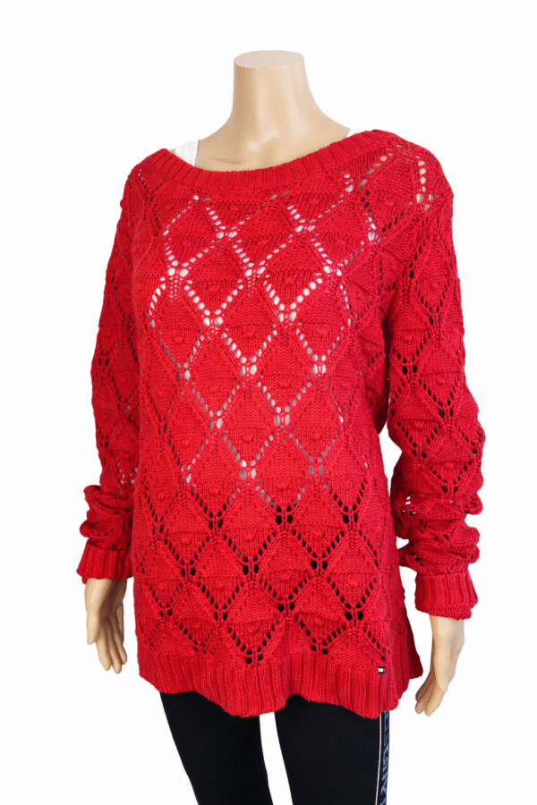 Tommy Hilfiger Trui Rood Opengewerkt