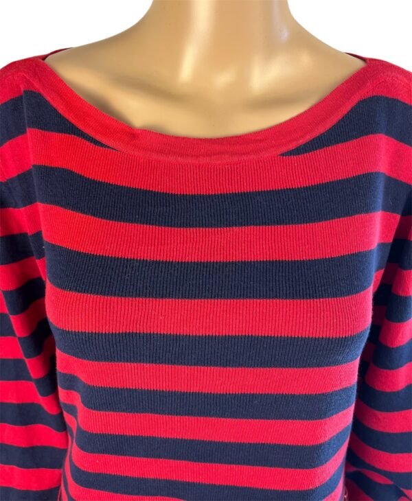 Tommy Hilfiger gestreepte trui L rood blauw Pima katoen