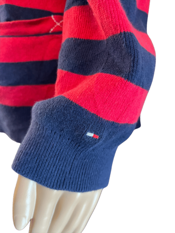 Tommy Hilfiger gestreepte trui L rood blauw Pima katoen