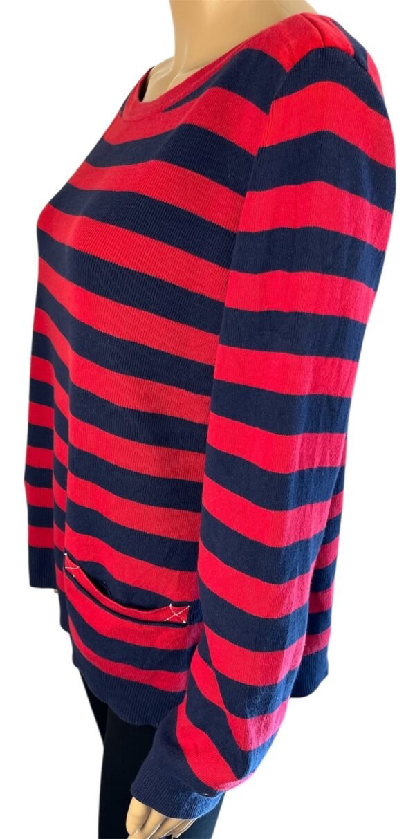 Tommy Hilfiger gestreepte trui L rood blauw Pima katoen