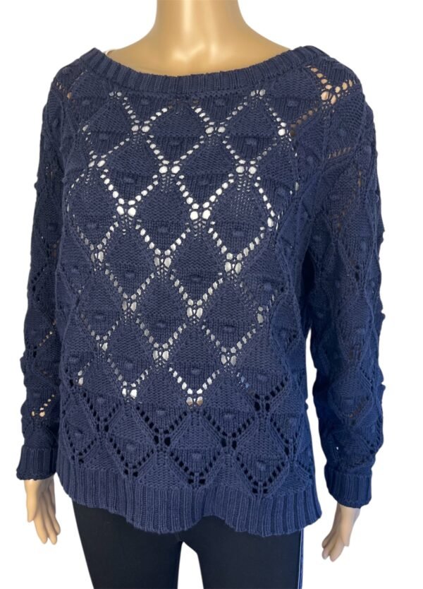 TH-6-trui-blauw-opengewerkt-FRONT TH0006-open-knit-donkerblauw-maat-L