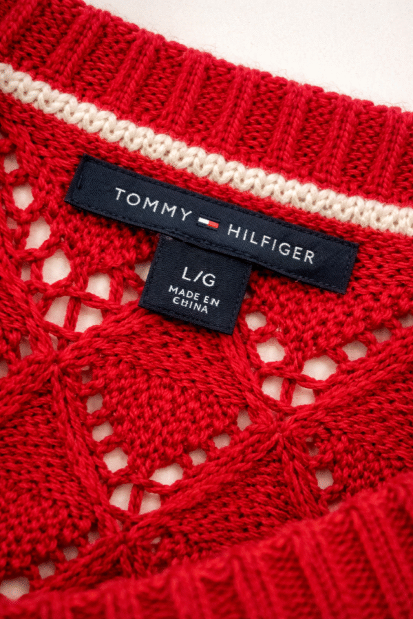Tommy Hilfiger Trui Rood Opengewerkt